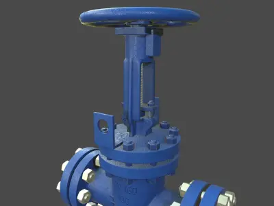Valve gate Low-poly 3D model