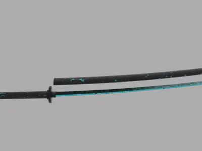 Katana Low-poly 3D model 18
