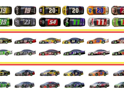 Nascar Race Car Pack - 16 Car  UPDATED 3D model