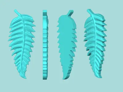 Serrated Fern Leaf - Silicone Mold Maker - Template 3D print model