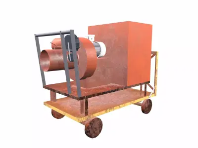 Cross Flow Banki Turbine Low-poly 3D model