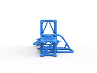 Frame of Supermodified front engine race car V4 Scale 1 to 25 3D print model