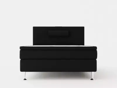 Meja Bed Package 140x200cm Black With Neck Pillow Low-poly 3D model
