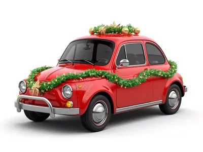 Stylized Christmas Car 3D Model Low-poly 3D model