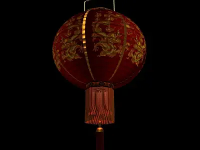 Chinese Red Lantern 3D model 10