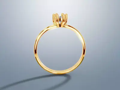 6 Prong Solitaire Ring 3D print model