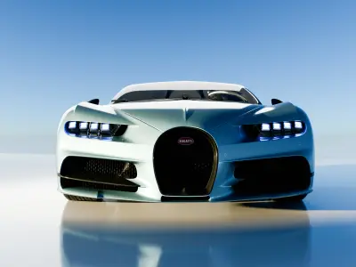 Bugatti Chiron with Scene 3D model