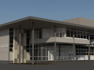 Small office in steel structure 3D model