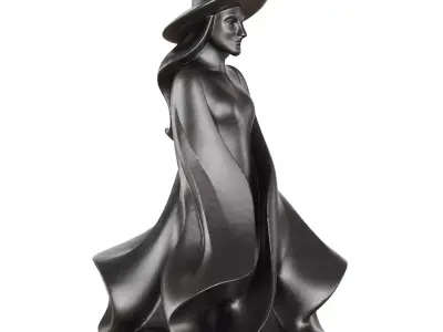 Halloween metal witch sculpture 3D model