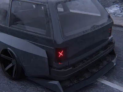 Tuning old car passat b3 1990 3D model