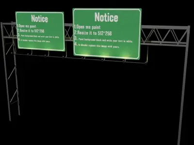 Highway Signboards Free low-poly 3D model