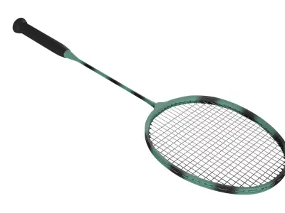 Badminton Racket Low-poly 3D model
