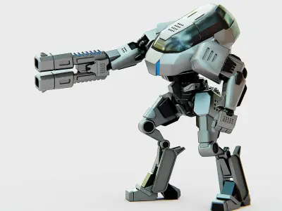ROBOCOP Z500 Rigged for Unreal Engine - Unity - MIXAMO  3D model