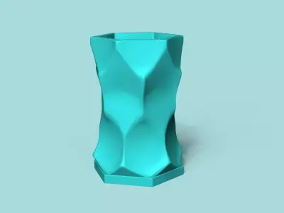Vase 13 with Plate - Simple Plant Pot - Home Decor 3D print model