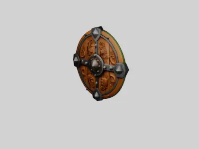 Wooden Shield - Game Asset 3D model