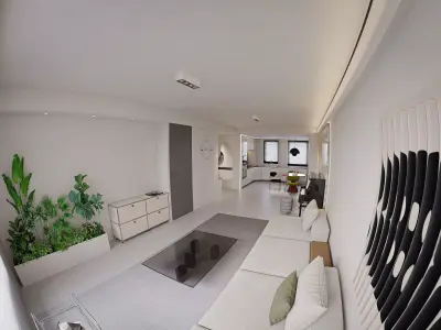 Modern living room dining room interior scenes 576 3D model