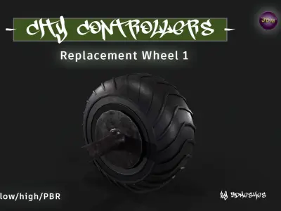 CITY CONTROLLERS Replacement Wheel 1 - PBR lowpoly Low-poly 3D model