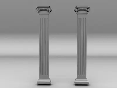 Scroll Flat Column Low-poly 3D model