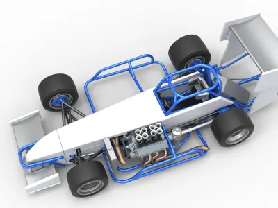 Supermodified front engine race car V4 Scale 1 to 25 3D print model