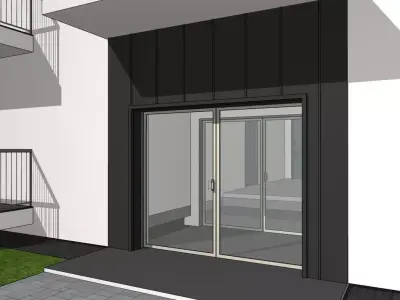 Modern Apartment Building 3D Model   Five Story Residential 3D model