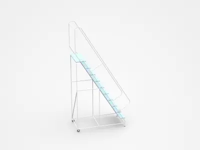 Movable Mobile Ladder Stand 3D model
