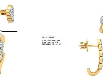 set of luxury earrings 3D print model