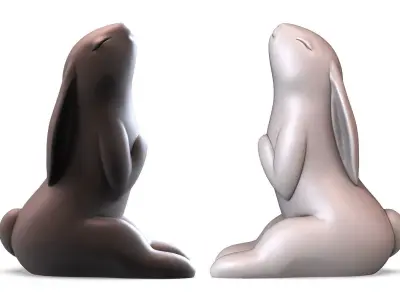 Cute Happy Rabbit Statue Home Decor 3D print model