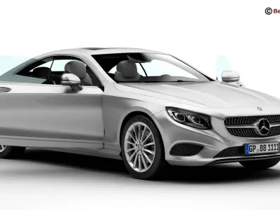 Mercedes S Class Coupe 2015 2 Headlight Versions 3D model