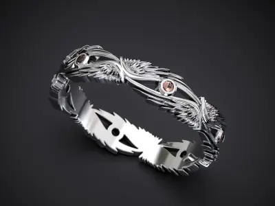 AN ELVEN RING WITH STONES 3D print model