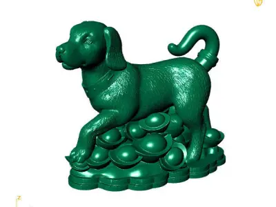the dog chinese zodiac figurine 3D print model