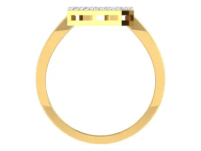 Light Weight Yellow Gold Diamond Ring -DDS RN 265 3D print model