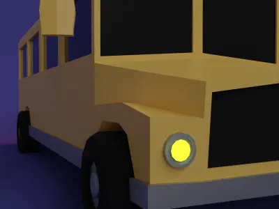 Scholar Bus Low Poly Low-poly 3D model