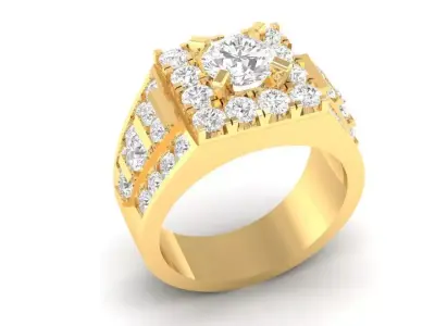 Luxury Diamond Men Ring Jewelry 3D Model 147 3D print model