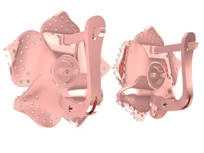 Elegant Floral Cluster Diamond Earrings for Women  2807 3D print model