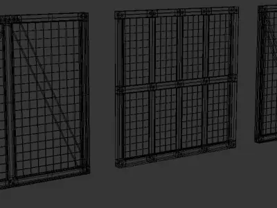 Middle age wood walls Low-poly 3D model