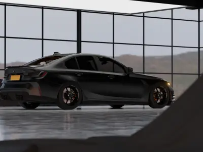 MIRRORED GARAGE AUTOMOTIVE  Blender File 3D model