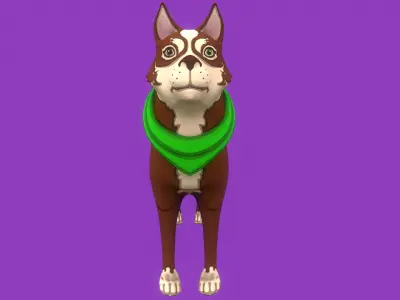 Stylized Brown Seberian Husky for Games and Animation  Low-poly 3D model