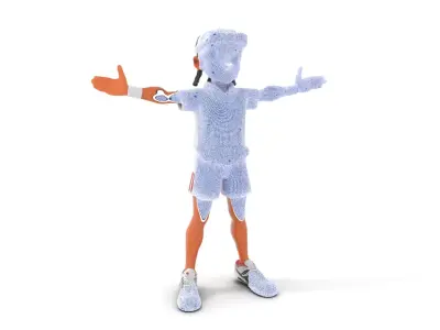Animated Young Tennis Player Character Model  Rigged and Anim... Low-poly 3D model