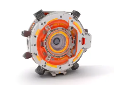 Futuristic Mechanical Device Model Pack with Glowing Details Low-poly 3D model