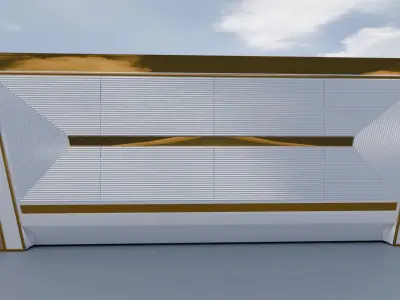 Golden Executive Desk Elegance 3D model