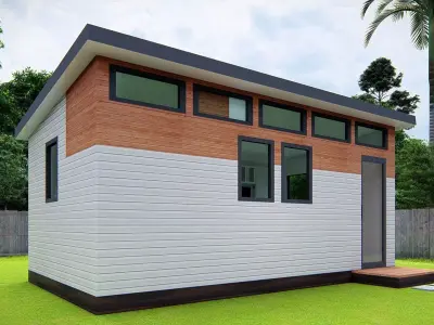 Small Tiny American House 3D Model Modern Minimal Residential 3D model