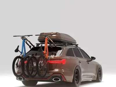 Audi RS 6 Avant with Bike and Roofbox 3D model