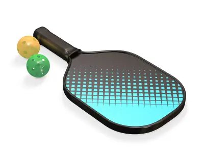 Pickleball set Paddle and Balls 3D model