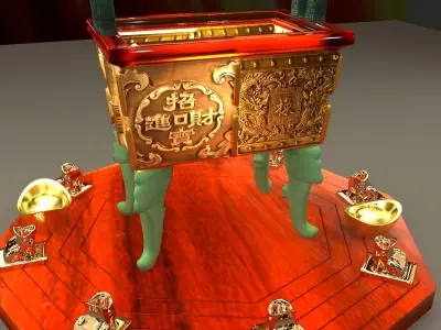 Chinese bronze  incense burner 3D model