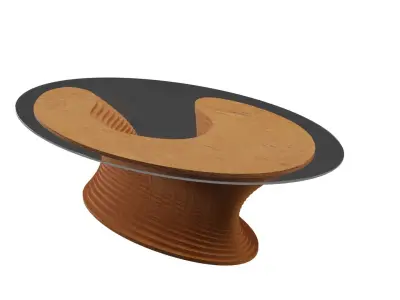 Parametric Wavy Wooden Furniture 02 - Coffee Table 3D model