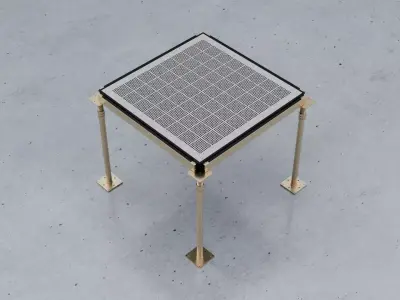 3D Raised Perforated Panel with pedestal and stringer Model 3D model