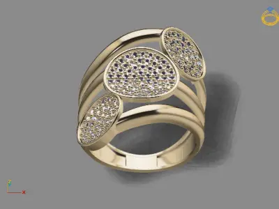 STL 3DM Print Ready Women Diamond Ring Lightweight Printable  3D print model 112