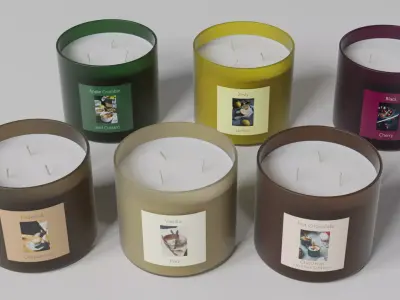 3-Wick Jar Candles 3D model