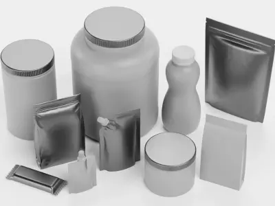 10 Sport Nutrition Containers - Product Packaging Collection Low-poly 3D model