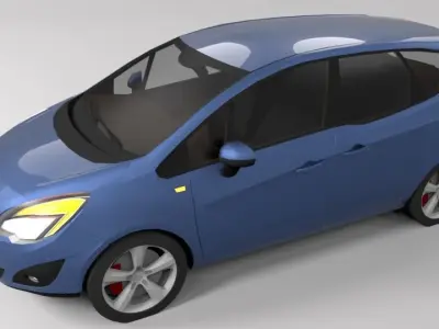 OPEL MERIVA 2011 LOWPOLY Low-poly 3D model